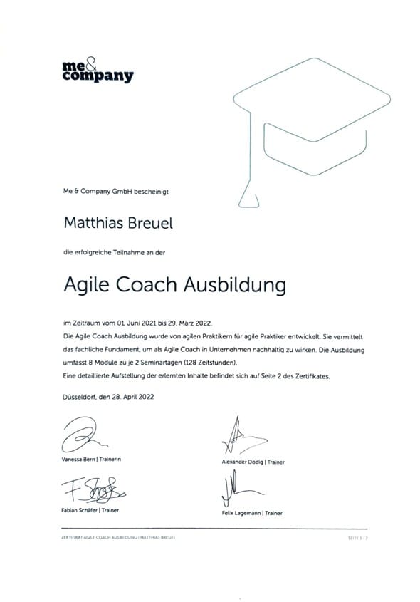 Agile Coach Zertifikat