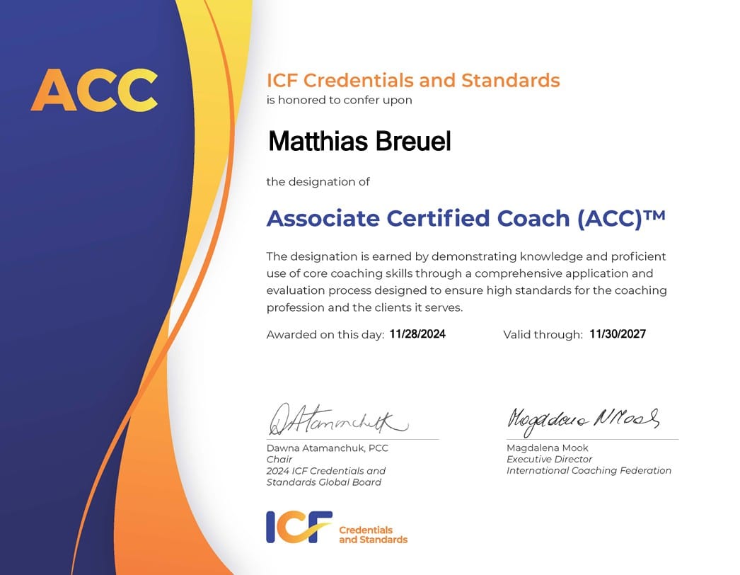 ICF Associate Certified Coach Zertifikat